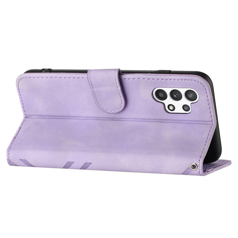 YX0040 Til Samsung Galaxy A13 4G Præget Telefonpung Etui PU Læder Foldbart Stativ Cover