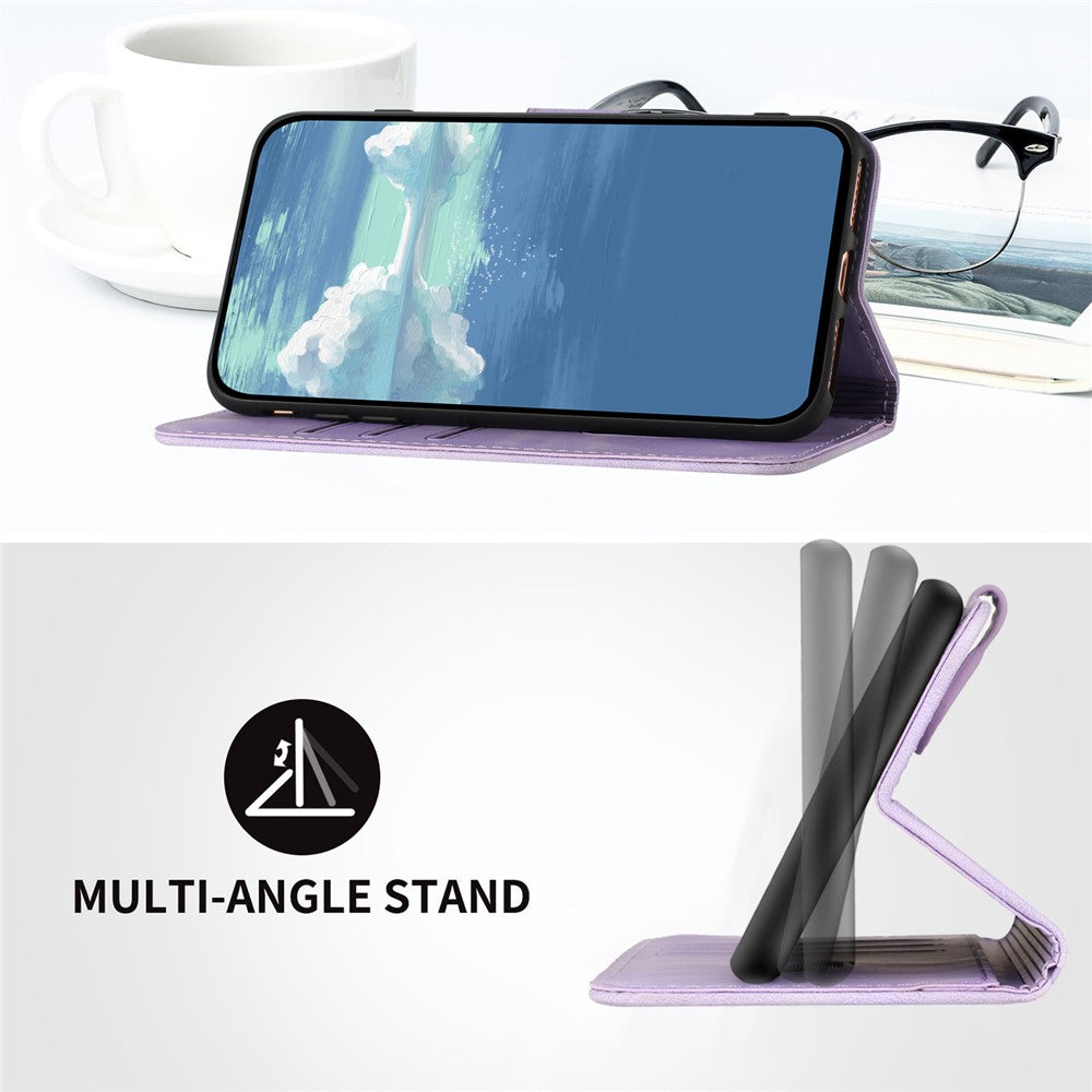 YX0040 Til Samsung Galaxy A13 4G Præget Telefonpung Etui PU Læder Foldbart Stativ Cover