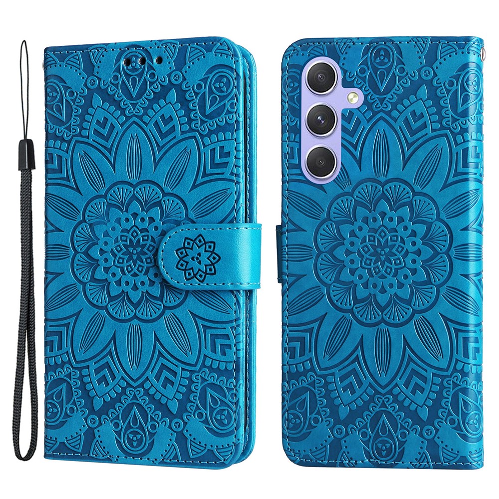 Samsung Galaxy M54 5G / F54 5G PU-läderfodral med stativ och solrostryck, plånboksfodral