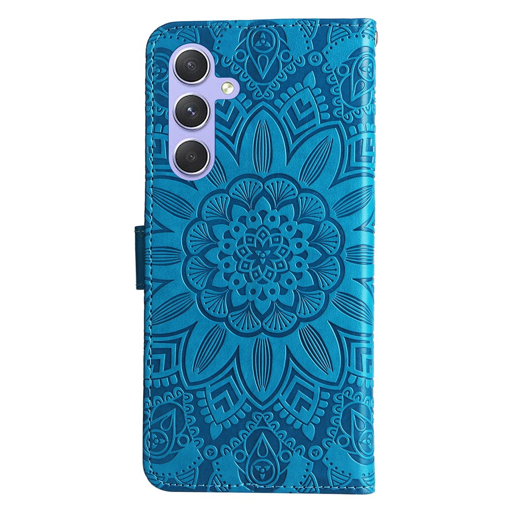 Samsung Galaxy M54 5G / F54 5G PU-läderfodral med stativ och solrostryck, plånboksfodral