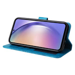 Samsung Galaxy M54 5G / F54 5G PU-läderfodral med stativ och solrostryck, plånboksfodral