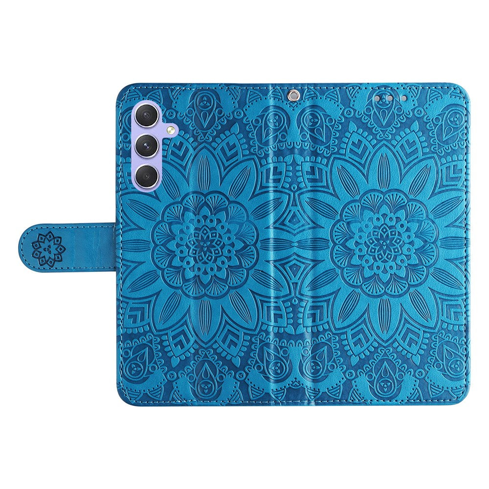 Samsung Galaxy M54 5G / F54 5G PU-läderfodral med stativ och solrostryck, plånboksfodral