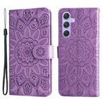 Samsung Galaxy M54 5G / F54 5G PU-läderfodral med stativ och solrostryck, plånboksfodral