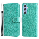 Samsung Galaxy M54 5G / F54 5G PU-läderfodral med stativ och solrostryck, plånboksfodral