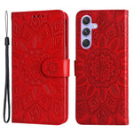 Samsung Galaxy M54 5G / F54 5G PU-läderfodral med stativ och solrostryck, plånboksfodral