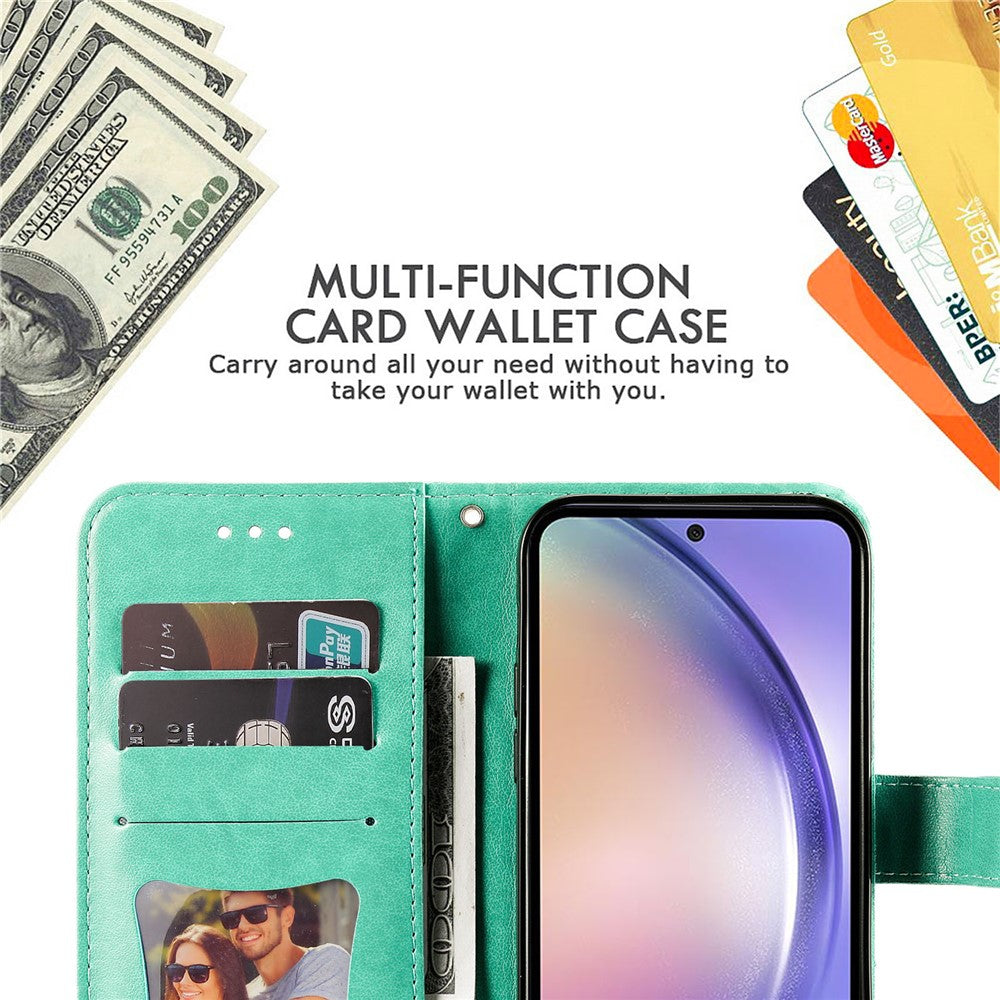 For Samsung Galaxy M54 5G / F54 5G Case Floral Pattern PU Leather Wallet Stand Phone Cover