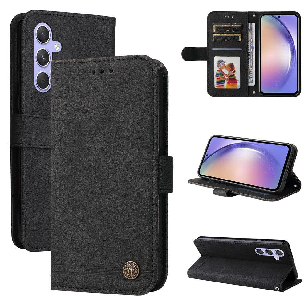 For Samsung Galaxy M54 5G / F54 5G Leather Wallet Cases Skin Touch Phone Cover Stand with Strap