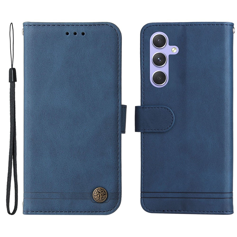 For Samsung Galaxy M54 5G / F54 5G Leather Wallet Cases Skin Touch Phone Cover Stand with Strap