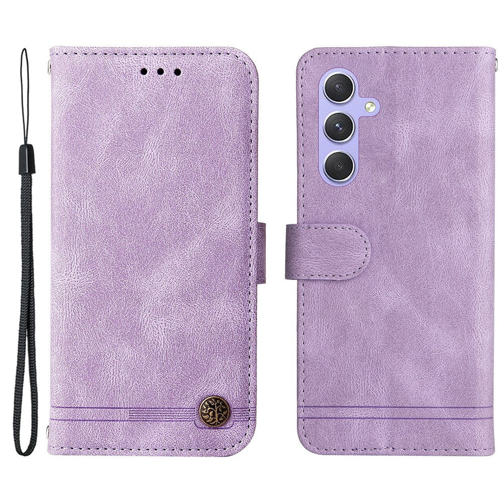 For Samsung Galaxy M54 5G / F54 5G Leather Wallet Cases Skin Touch Phone Cover Stand with Strap