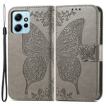 Xiaomi Redmi Note 12 4G PU-läderfodral med stativ, fjärilstryck, vikbart plånboksfodral