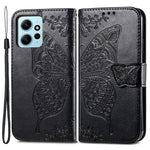 Xiaomi Redmi Note 12 4G PU-läderfodral med stativ, fjärilstryck, vikbart plånboksfodral