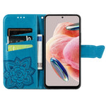 Xiaomi Redmi Note 12 4G PU-läderfodral med stativ, fjärilstryck, vikbart plånboksfodral