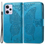 Flip Wallet Case for Xiaomi Redmi Note 12 Pro 5G / Note 12 Pro Speed 5G / Poco X5 Pro 5G , PU Leather Imprinting Butterfly Stand Phone Cover
