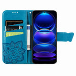 Flip Wallet Case for Xiaomi Redmi Note 12 Pro 5G / Note 12 Pro Speed 5G / Poco X5 Pro 5G , PU Leather Imprinting Butterfly Stand Phone Cover