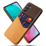 For Samsung Galaxy A24 4G (162.1 x 77.6 x 8.3mm) Card Holder Phone Case Cloth Texture Leather Coated PC Back Cover