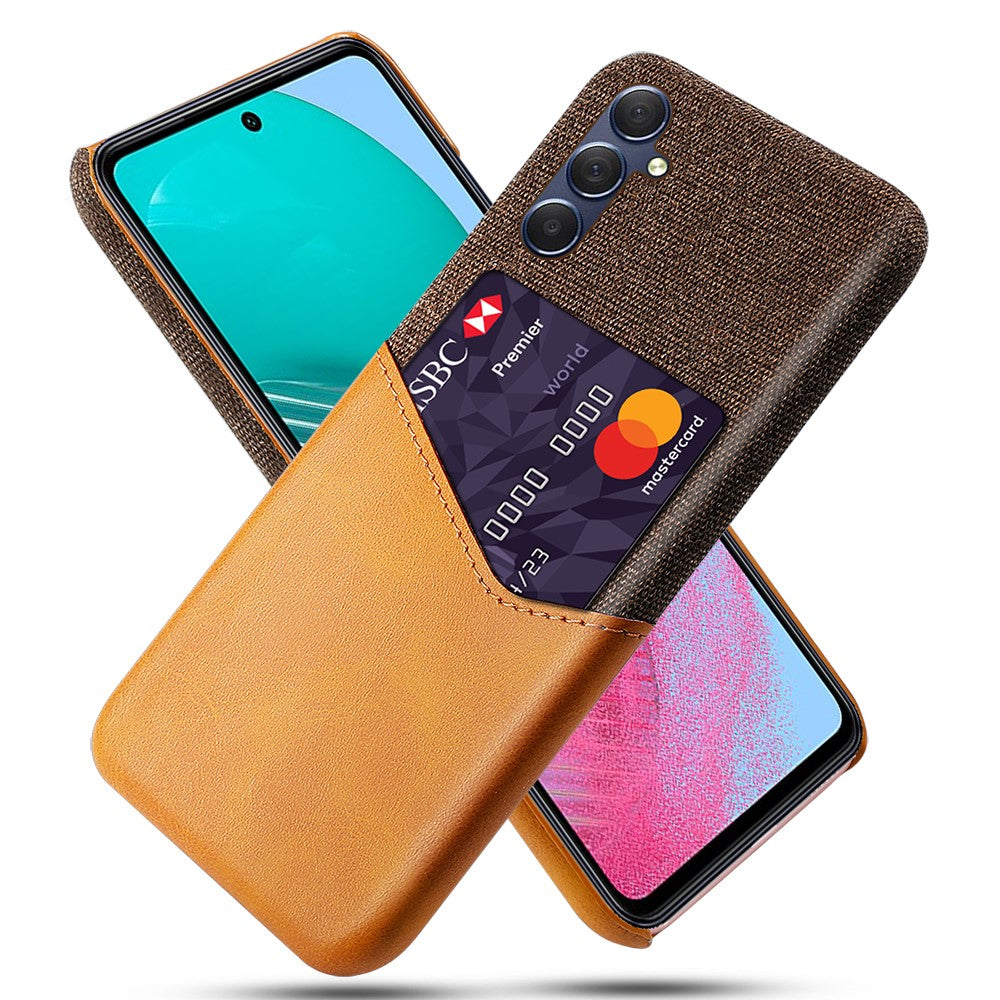 For Samsung Galaxy A24 4G (162.1 x 77.6 x 8.3mm) Card Holder Phone Case Cloth Texture Leather Coated PC Back Cover