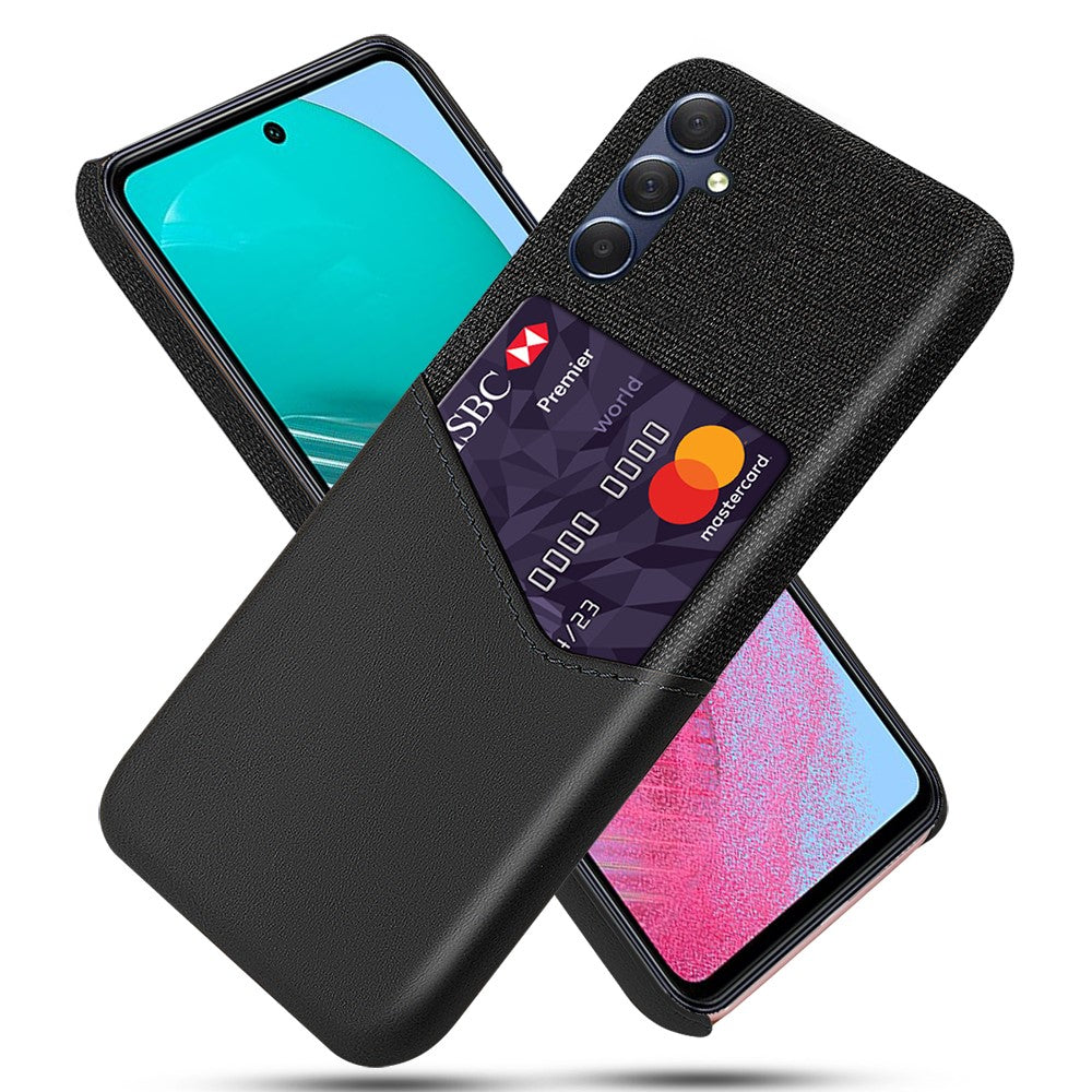 For Samsung Galaxy A24 4G (162.1 x 77.6 x 8.3mm) Card Holder Phone Case Cloth Texture Leather Coated PC Back Cover