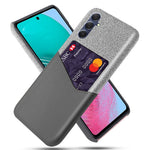For Samsung Galaxy A24 4G (162.1 x 77.6 x 8.3mm) Card Holder Phone Case Cloth Texture Leather Coated PC Back Cover