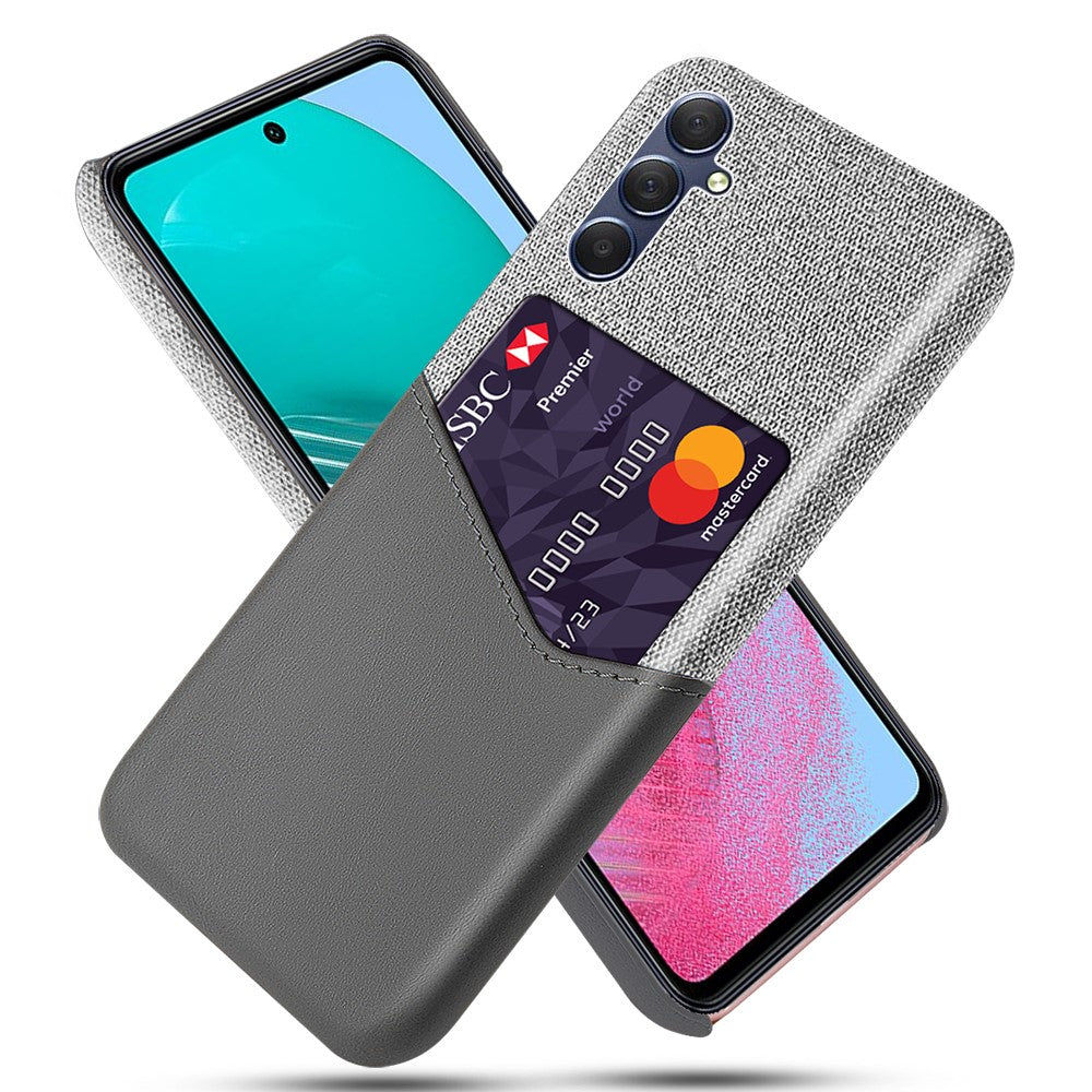 For Samsung Galaxy A24 4G (162.1 x 77.6 x 8.3mm) Card Holder Phone Case Cloth Texture Leather Coated PC Back Cover