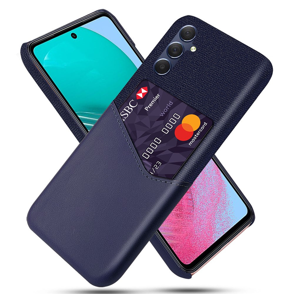For Samsung Galaxy A24 4G (162.1 x 77.6 x 8.3mm) Card Holder Phone Case Cloth Texture Leather Coated PC Back Cover