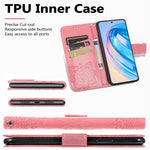 For Honor X8a 4G PU Leather Phone Case Stand Wallet Butterfly Imprinted Flip Cover