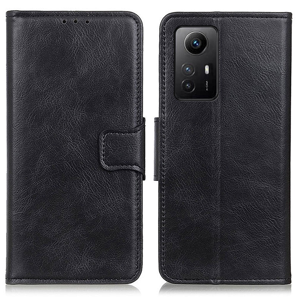 Protective Shell for Xiaomi Redmi Note 12S 4G Crazy Horse Texture Leather Wallet Case with Stand