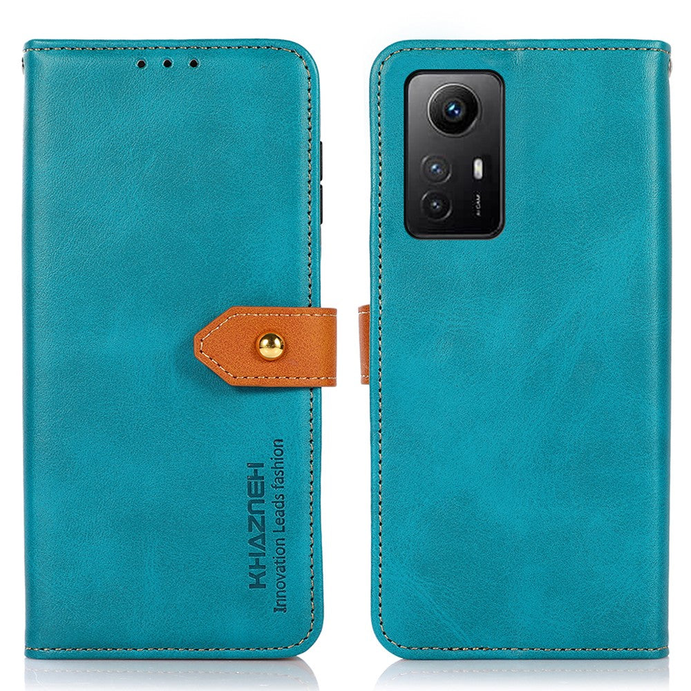 KHAZNEH For Xiaomi Redmi Note 12S 4G Anti-Fingerprint PU Leather Phone Cover Cowhide Texture Stand Case Wallet