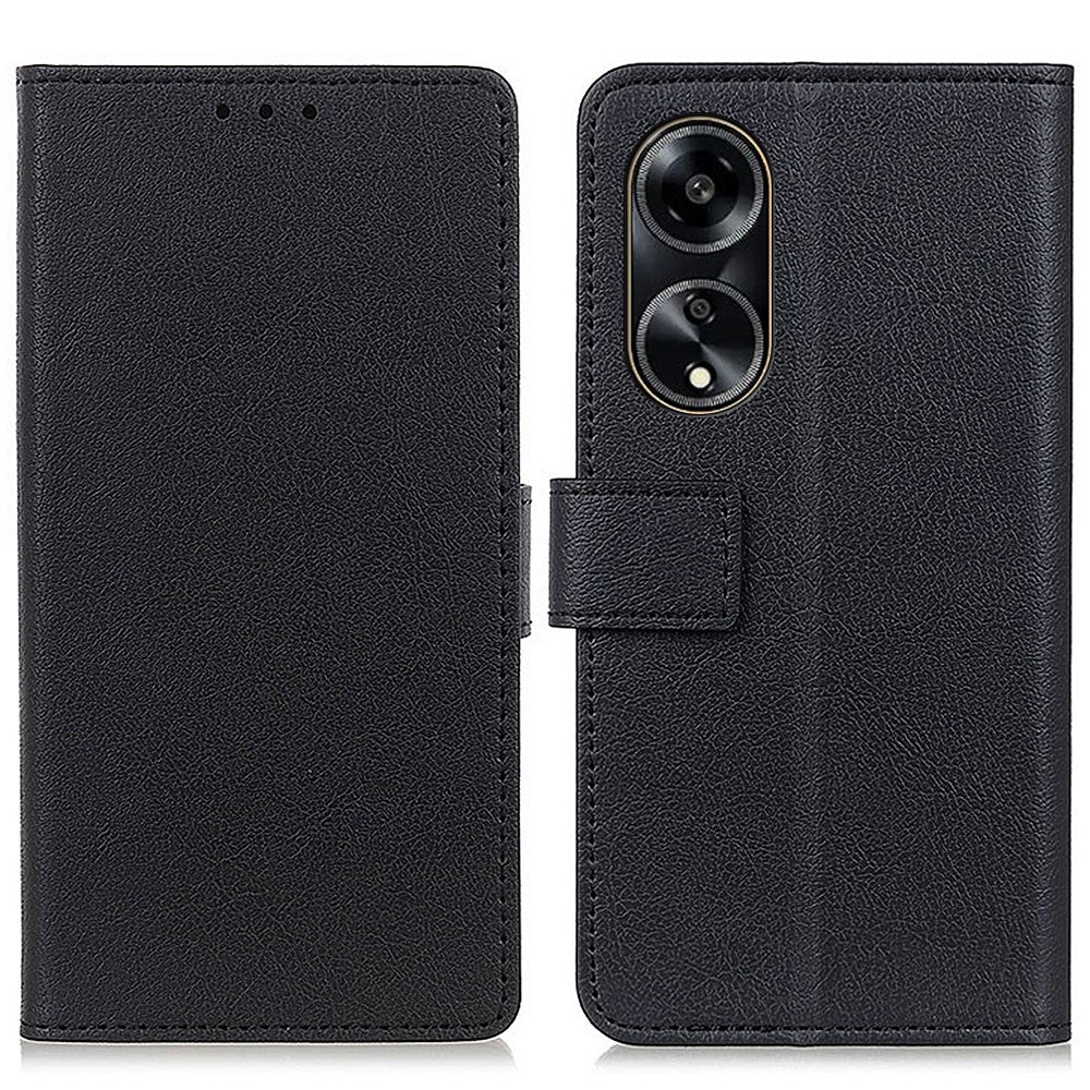 Oppo A1 5G / A98 5G stødsikkert flip-etui i ridsefast PU-læder med stativ og tegnebog