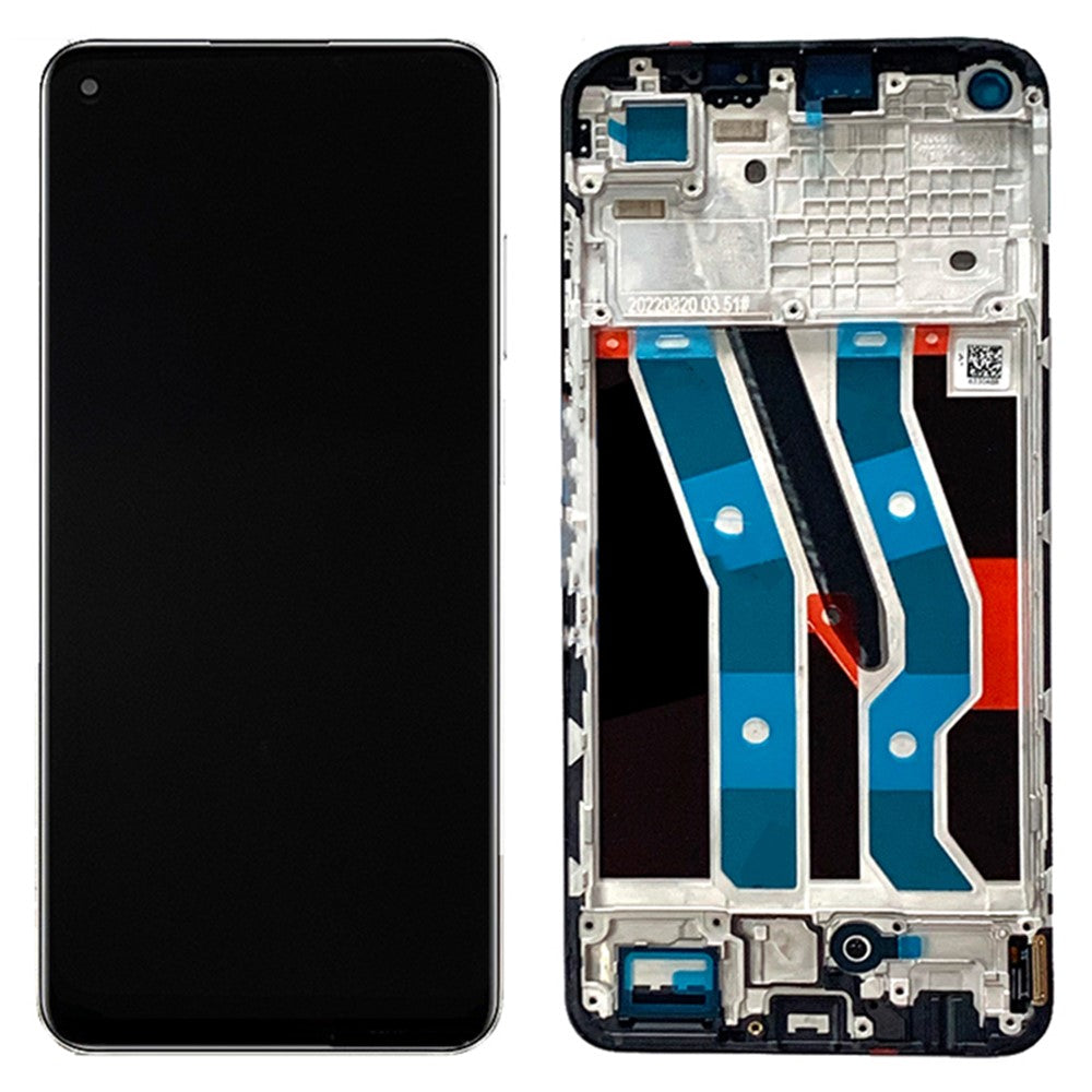 Til Realme 10 4G Grade C LCD-skærm og digitizer-enhed + ramme (TFT-teknologi) (uden logo)