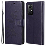 Läderfodral för Xiaomi Redmi Note 12S 4G med flip-on-skal, plånbok och fjärilsblomma