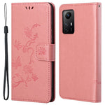 Läderfodral för Xiaomi Redmi Note 12S 4G med flip-on-skal, plånbok och fjärilsblomma