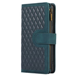 Til Samsung Galaxy A32 5G / M32 5G Rhombus Design Lynlåslomme Læder Telefonetui 9 Kortlommer Pung Stativ Cover