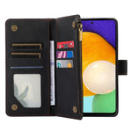 For Samsung Galaxy A32 4G (EU Version) Rhombus Imprint Zipper Pocket Wallet Phone Case Leather Card Holder Stand Cover