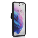 For Samsung Galaxy S21 4G / 5G Card Holder Drop-proof Case Kickstand PU Leather+TPU Phone Cover