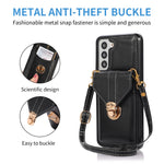 For Samsung Galaxy S21 4G / 5G Card Holder Drop-proof Case Kickstand PU Leather+TPU Phone Cover