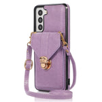 For Samsung Galaxy S21 4G / 5G Card Holder Drop-proof Case Kickstand PU Leather+TPU Phone Cover