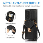 Bagcover til Samsung Galaxy Note20 Ultra / Note20 Ultra 5G Kortlomme PU Læder+TPU Telefoncover med Stander