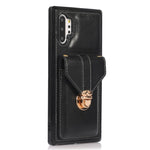 For Samsung Galaxy Note 10 Plus 5G Card Holder Back Case PU Leather+TPU Phone Cover with Kickstand