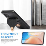 Til Samsung Galaxy A71 5G SM-A716 kortholder-cover i PU-læder+TPU bagside med støttefod til telefon