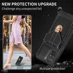 Til Samsung Galaxy A71 5G SM-A716 kortholder-cover i PU-læder+TPU bagside med støttefod til telefon