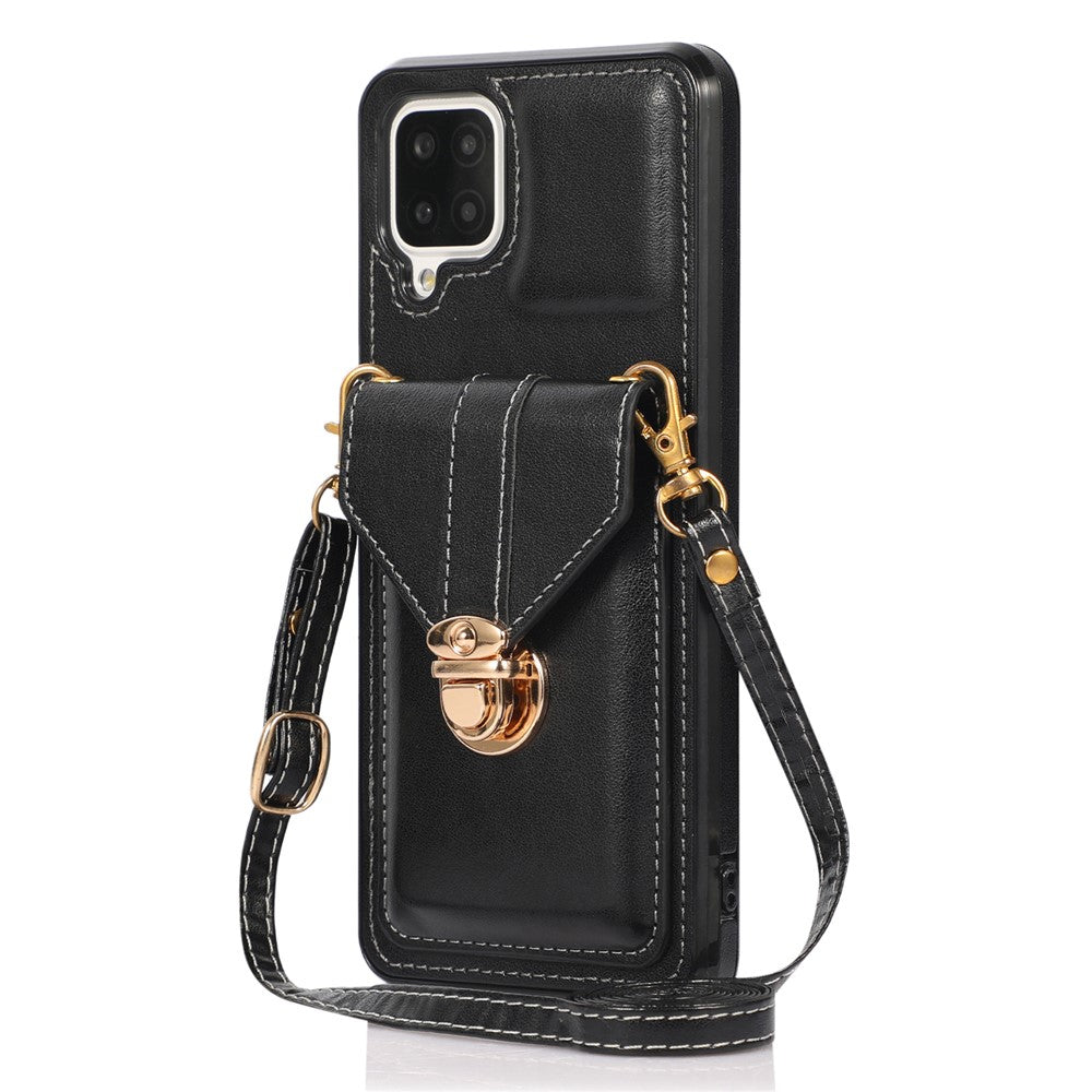 Back Protector for Samsung Galaxy A42 5G Phone Cover with Kickstand Card Holder PU Leather+TPU Case