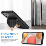Back Protector for Samsung Galaxy A42 5G Phone Cover with Kickstand Card Holder PU Leather+TPU Case