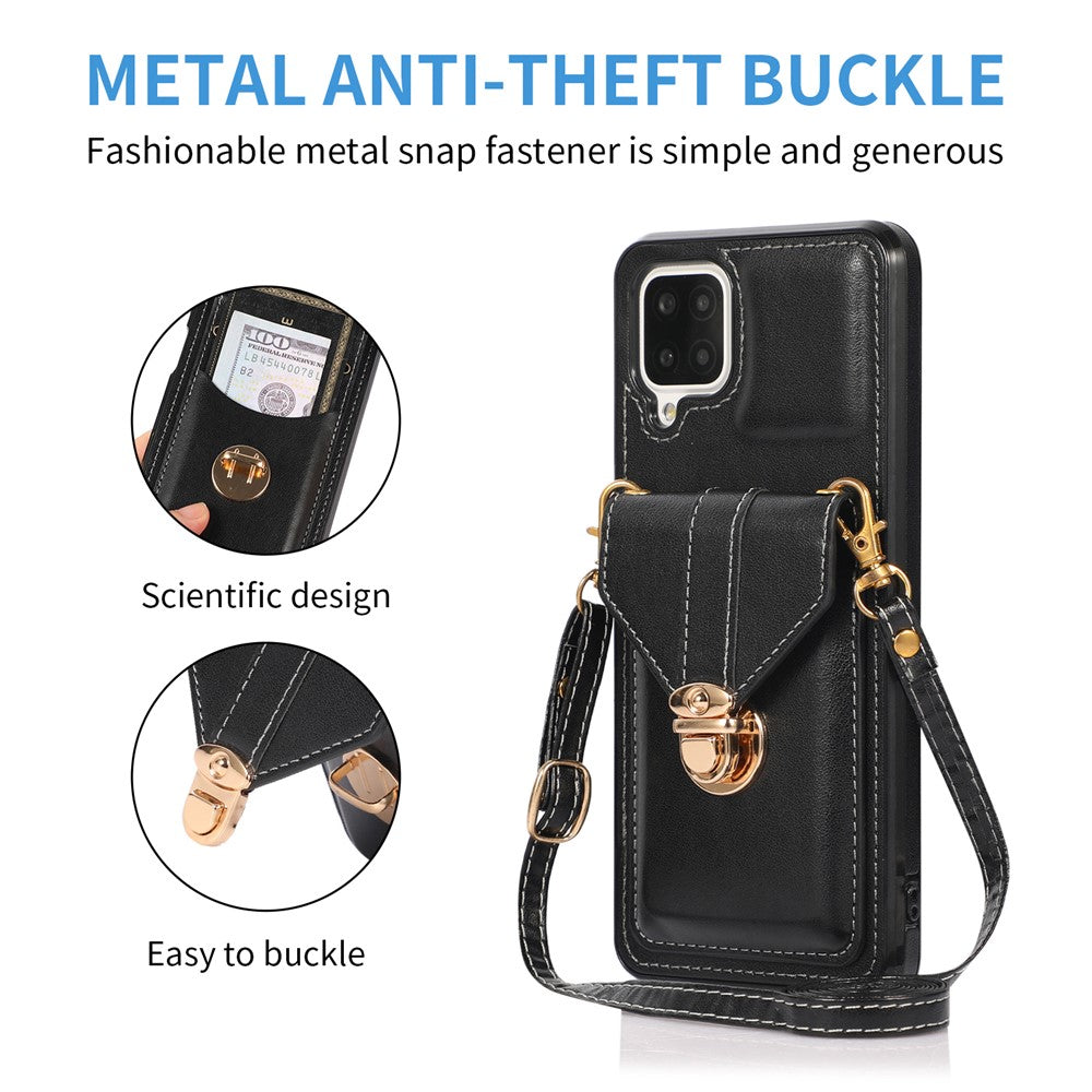 Back Protector for Samsung Galaxy A42 5G Phone Cover with Kickstand Card Holder PU Leather+TPU Case