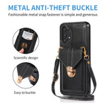 For Samsung Galaxy A32 4G (EU Version) Card Holder Case PU Leather+TPU Phone Cover with Kickstand