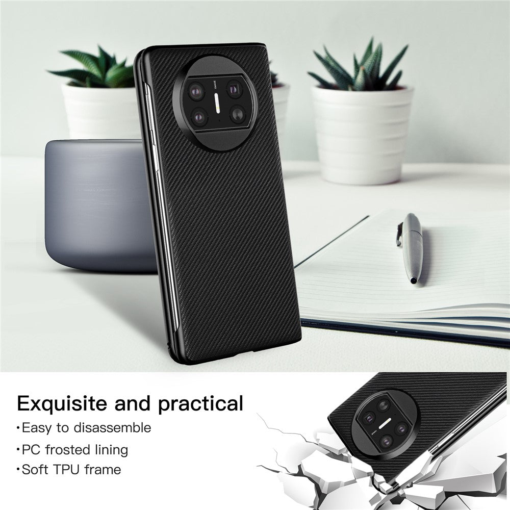 VILI TC Series Phone Case for Huawei Mate X3 5G Textured PU Leather Coated PC+TPU Shockproof Cover