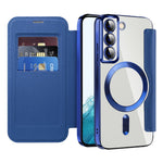 Card Holder Phone Case for Samsung Galaxy S22 5G Magnetic Case Leather+TPU RFID Blocking Phone Cover