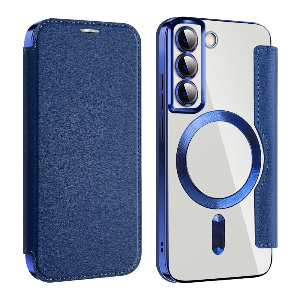 Card Holder Phone Case for Samsung Galaxy S22 5G Magnetic Case Leather+TPU RFID Blocking Phone Cover