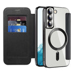Card Holder Phone Case for Samsung Galaxy S22 5G Magnetic Case Leather+TPU RFID Blocking Phone Cover