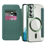 Card Holder Phone Case for Samsung Galaxy S22 5G Magnetic Case Leather+TPU RFID Blocking Phone Cover