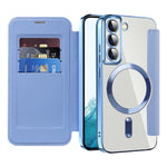 Card Holder Phone Case for Samsung Galaxy S22 5G Magnetic Case Leather+TPU RFID Blocking Phone Cover